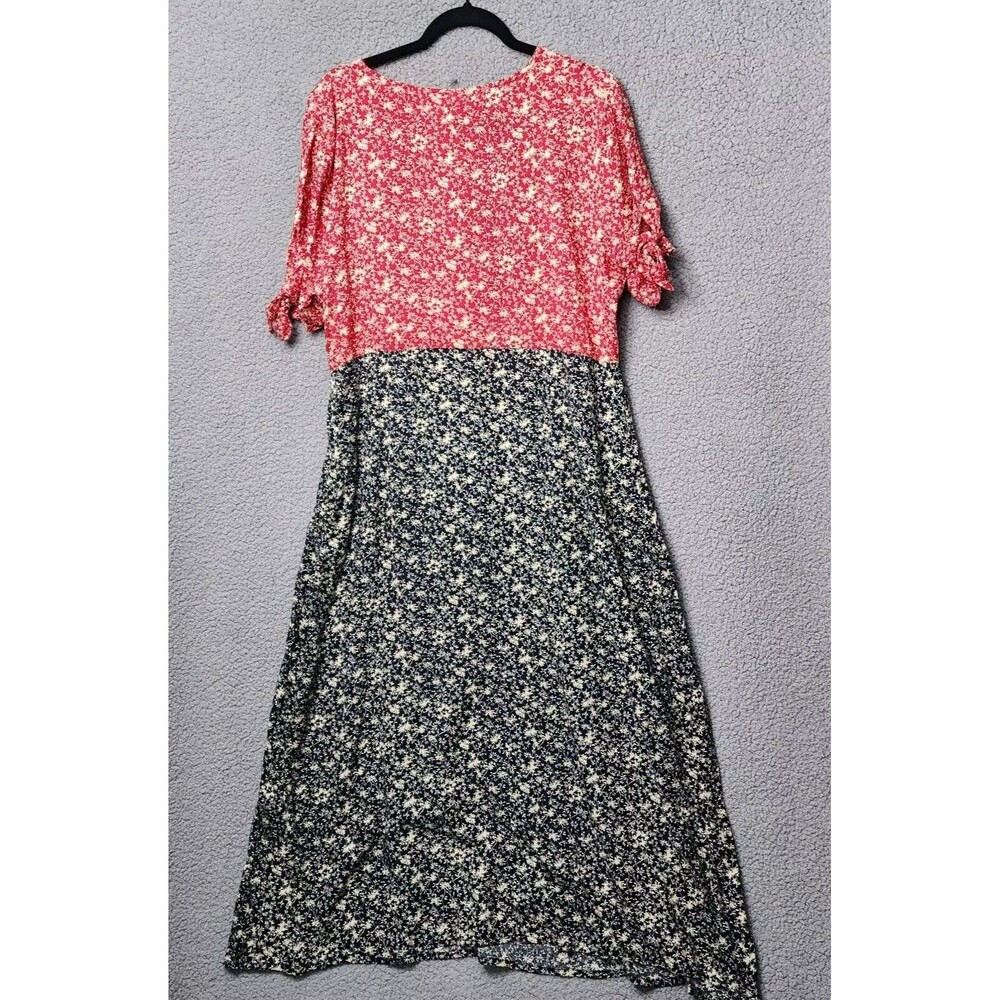 Asos Maternity Two Tone Floral Red Black Cottagecore Maxi Dress Size 14 - Picture 4 of 9